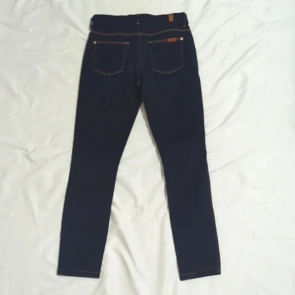 7 For All Mankind High Rise Skinny Jeans, Color Dark Wash Size 26 - Picture 2 of 14